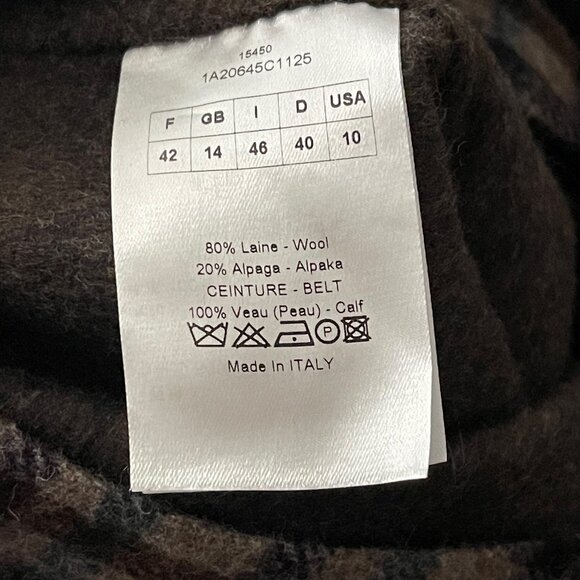 Christian Dior Wool and Alpaca Brown Plaid A-Line Dress US 10/UK 14/FR 42 - Picture 7 of 9